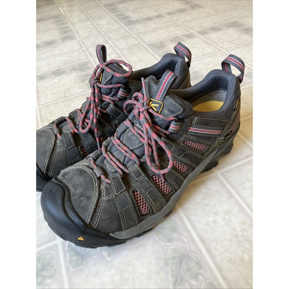 Keen Flint Low Gray Steel Toe Lace-Up 1014598M Work Shoes Women's Size 11 M
